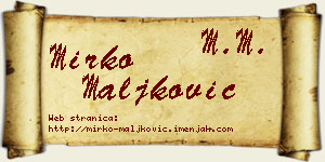 Mirko Maljković vizit kartica